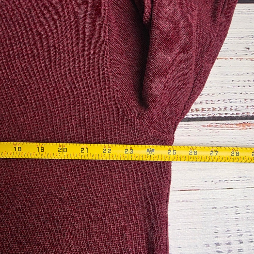 LL Bean Mens XL Tall Henley Shirt Burgundy Maroon Long Sleeve Waffle Knit Cotton - Picture 5 of 8